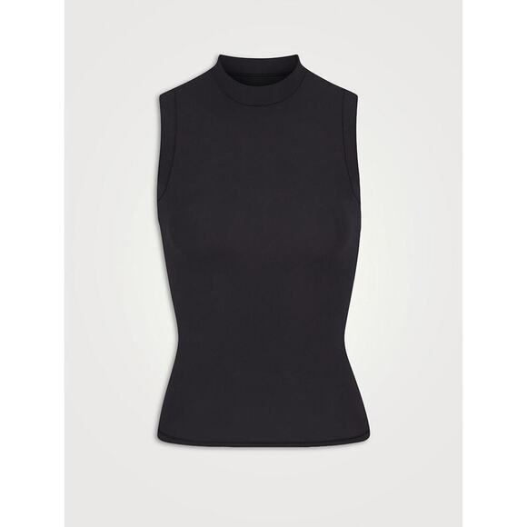 SKIMS Fits Everybody Mock Neck Tank Fitted Onyx Black NWT Medium - Picture 3 of 9